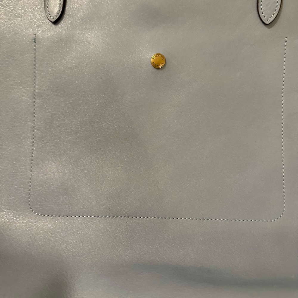 NWOT Coach Dusty Blue Leather Tote - Picture 6 of 12